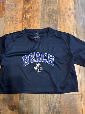 Women’s SHEIN beach navy blue crop top size medium
